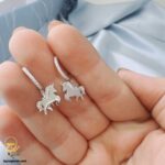 گوشواره نقره دخترانه اسب شاخدار مدل ESW E105 IMAGE1