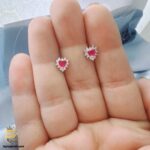 گوشواره نقره نگین دار زنانه مدل ESW E106