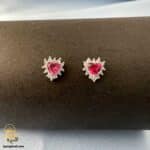 گوشواره نقره میخی نگین دار مدل ESW E106