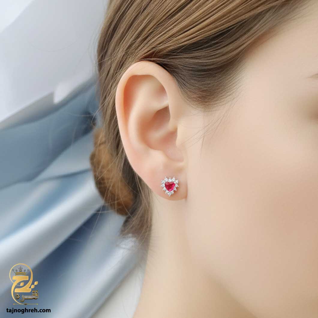 silver-earrin-esw-e106 گوشواره نقره نگین دار مدل ESW E106
