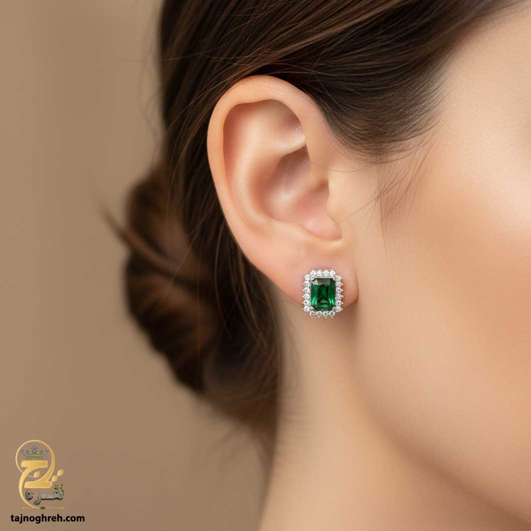 silver-earrin-esw-e85-09 گوشواره نقره نگین دار مدل ESW E85