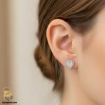 گوشواره نقره زنانه قلب مات مدل ESW E87
