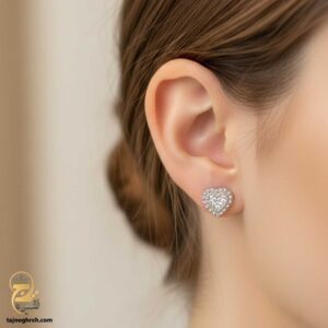 گوشواره نقره زنانه قلب مات مدل ESW E87