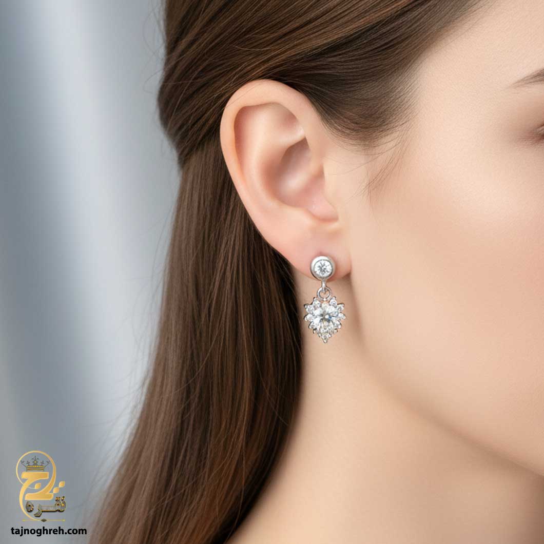 silver-earrin-esw-e89-90 گوشواره نقره نگین دار مدل ESW E89