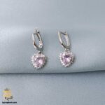 گوشواره نقره زنانه نگین دار مدل ESW E90