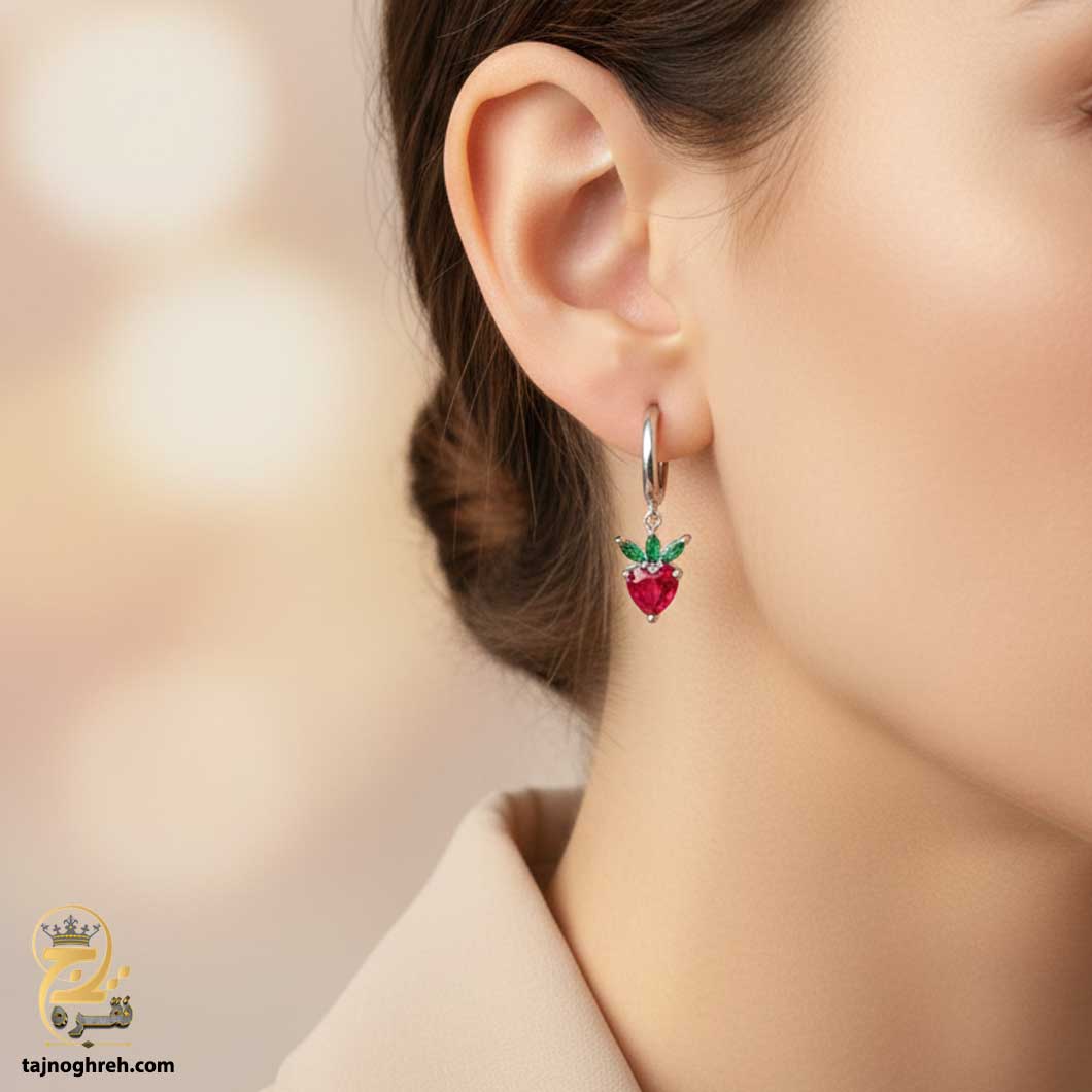 silver-earrin-esw-e93 گوشواره نقره دخترانه شیک مدل ESW E93