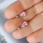 گوشواره نقره دخترانه نگین دار مدل ESW E94