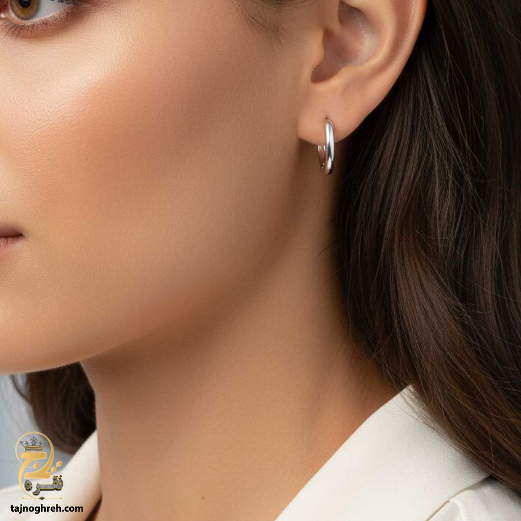 silver-earrin-esw-e95 گوشواره نقره حلقه ای مدل ESW E95