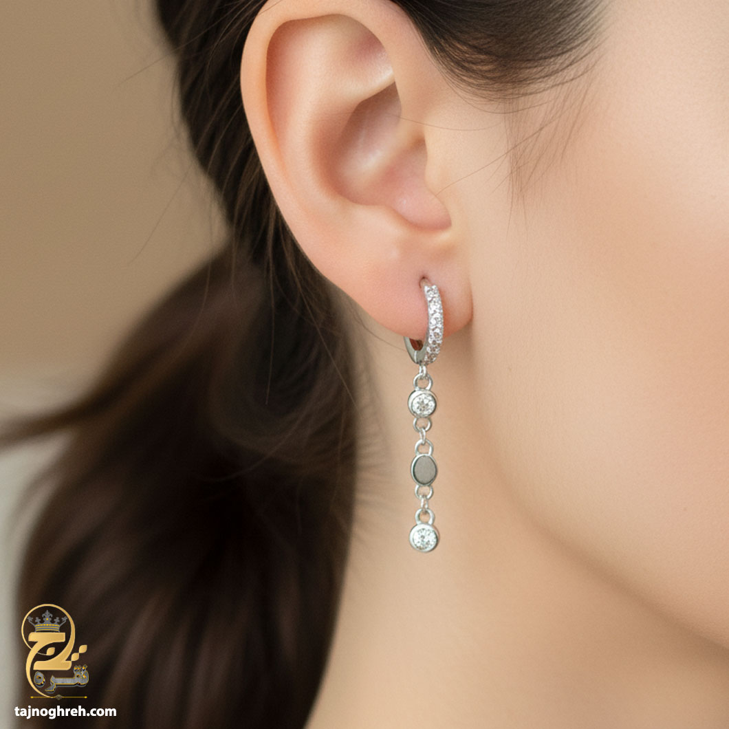 silver-earrin-esw-e96 گوشواره نقره آویز مدل ESW E96