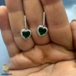 گوشواره نقره زنانه طرح قلب نگین رنگی مدل ESW E98 IMAGE1