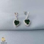 گوشواره نقره زنانه طرح قلب نگین رنگی مدل ESW E98 IMAGE3