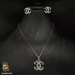 نیم ست نقره زنانه طرح شنل مدل NSW N24 نمای مانکن