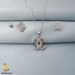 نیم ست نقره زنانه طرح شنل مدل NSW N24