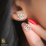 نیم ست نقره زنانه طرح شنل مدل NSW N24 گوشواره