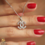 نیم ست نقره زنانه طرح شنل مدل NSW N24 گردنبند