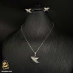 نیم ست نقره زنانه طرح x ظریف مدل NSW N26 IMAGE1