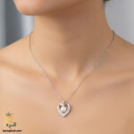 گردنبند نقره زنانه طرح قلب مروارید مدل ZSW Z67 IMAGE2