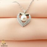 گردنبند نقره زنانه طرح قلب مروارید مدل ZSW Z67 IMAGE4