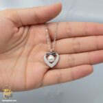گردنبند نقره زنانه طرح قلب مروارید مدل ZSW Z67 IMAGE5