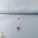 گردنبند نقره زنانه قلب نگین رنگی مدل ZSW Z68 IMAGE1
