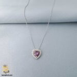 گردنبند نقره زنانه قلب نگین رنگی مدل ZSW Z68