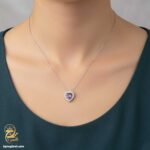 گردنبند نقره زنانه قلب نگین رنگی مدل ZSW Z68 IMAGE3
