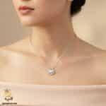 گردنبند نقره زنانه طرح جواهری مروارید مدل ZSW Z76 IMAGE3