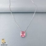گردنبند نقره زنانه با سنگ تک نگین رنگی مدل ZSW Z80