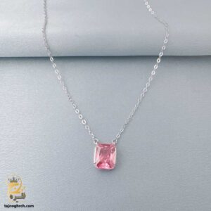 گردنبند نقره زنانه با سنگ تک نگین رنگی مدل ZSW Z80