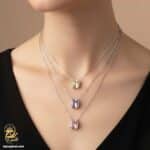 گردنبند نقره زنانه با سنگ تک نگین رنگی مدل ZSW Z80 IMAGE4