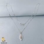 گردنبند نقره زنانه طرح برگ مدل ZSW Z83 نمای کامل