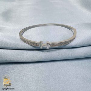 دستبند نقره زنانه هرمس طرح نگین دار مدل DSW D86