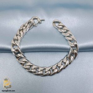 دستبند نقره مردانه پهن مدل BSM B103