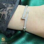 دستبند نقره زنانه میخی طرح نگین دار مدل DSW D82 IMAGE2