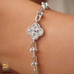دستبند نقره زنانه تیفانی طرح گل مدل DSW D84 IMAGE2