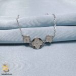 دستبند نقره زنانه ونکلیف طرح 3 گل مدل DSW D83