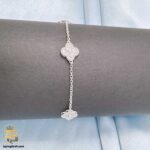 دستبند نقره زنانه طرح ونکلیف سه گل نگین دار مدل DSW D79 IMAGE2