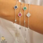دستبند نقره زنانه طرح ونکلیف جواهری مدل DSW D76 IMAGE5