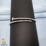 بنگل نقره زنانه طرح میخی مدل DSW D89 نمای بالا