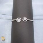 دستبند نقره بنگل زنانه طرح جواهری مدل DSW D75 image1