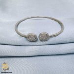 دستبند نقره بنگل زنانه طرح جواهری مدل DSW D75 image2
