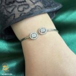دستبند نقره بنگل زنانه طرح جواهری مدل DSW D75 image3