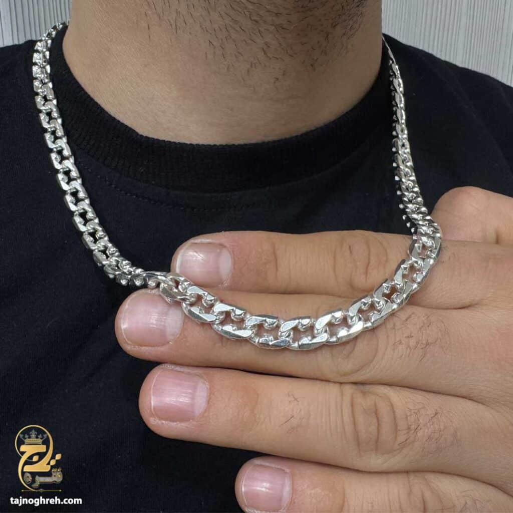 زنجیر نقره مردانه سنگین مدل NSM N71