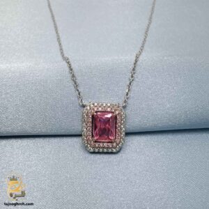 گردنبند نقره زنانه با سنگ طرح جواهری مدل ZSW Z88