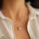 گردنبند نقره زنانه با سنگ طرح جواهری مدل ZSW Z88 IMAGE6