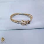 دستبند امگا نقره زنانه بند چرمی مدل DSW D80