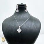 نیم ست نقره زنانه طرح ونکلیف تک گل مدل NSW H33 IMAGE1