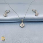 نیم ست نقره زنانه طرح ونکلیف تک گل مدل NSW H33