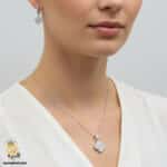 نیم ست نقره زنانه طرح ونکلیف تک گل مدل NSW H33 IMAGE2