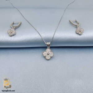 نیم ست نقره زنانه طرح ونکلیف تک گل مدل NSW H33